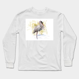 Blue Heron Long Sleeve T-Shirt